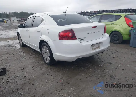 2012 Dodge Avenger Se из США, поврежденный, VIN 1C3CDZAB3CN209329
